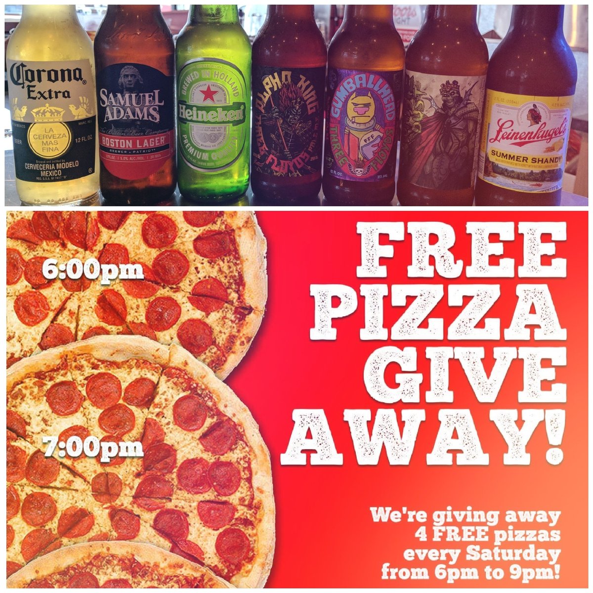 rolliespizza's tweet photo. Who's ready for #karaoke tonight!? We've got the best pregame drink specials this #weekend.
$1 wells
$1.50 long necks
$1.50 domestic drafts
$3 import &amp; craft bottles

We're giving away a free #pizza every hour to one lucky winner.
#rolliespizza #terrehaute #buylocal https://t.co/0qxKxMUcSW
