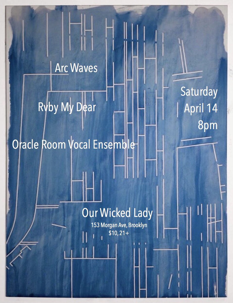 Tonight!! <a href="/ourwickedlady/">Our Wicked Lady</a> in Bushwick!  8pm #oracleroom Vocal Ensemble 🔮 9pm <a href="/rvbymydear/">RVBY MY DEAR</a> 🌙 10pm <a href="/arcwaves/">Arc Waves</a> 🌊