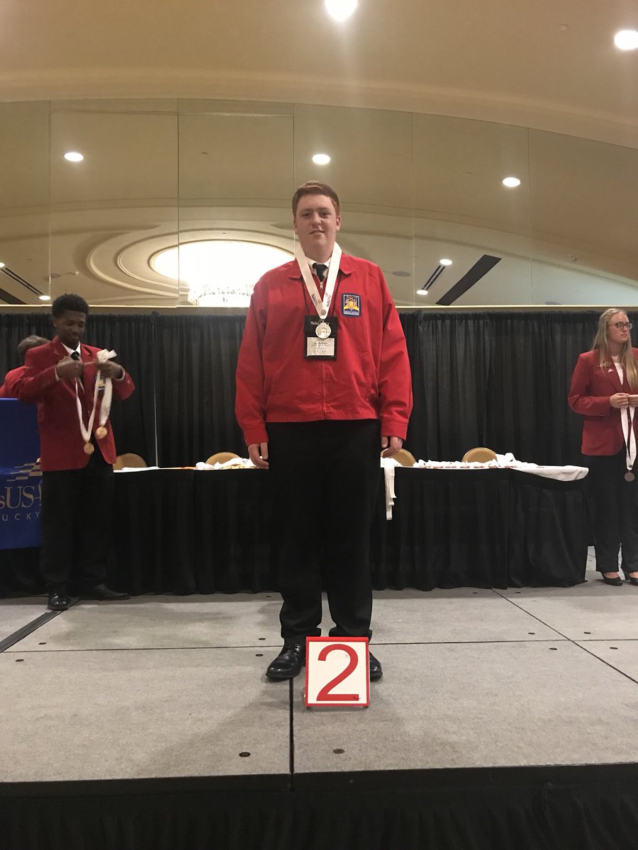 larry_garrity's tweet photo. Congratulations Tyler Kuykendall-2nd place in Customer Service competition at 2018 KY #SkillsUSA State Conference!! Very proud of you😊 #1WC #ChampionAtWork https://t.co/C42DegltPY