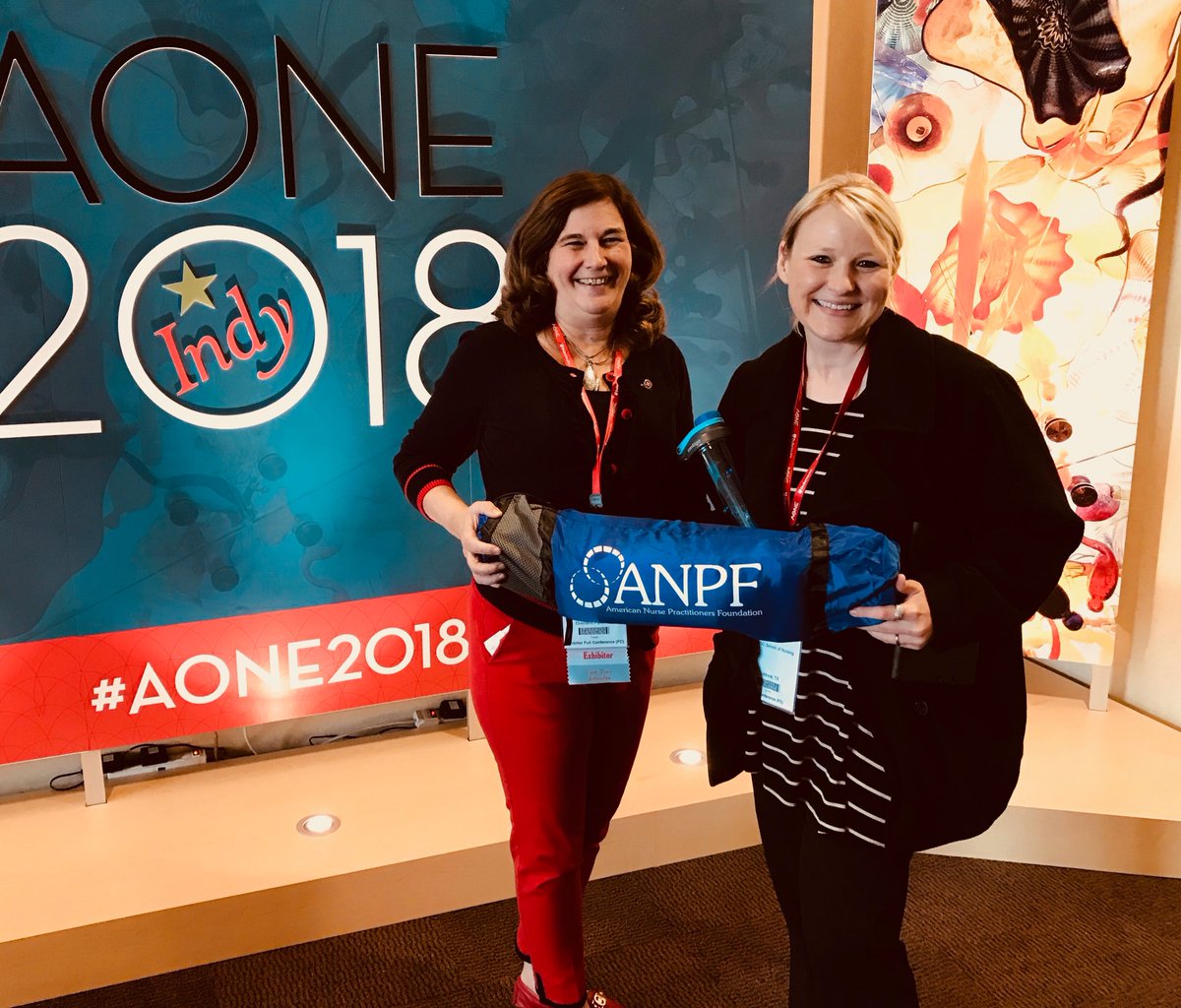 ANPFoundation's tweet photo. Congrats Amy #NP student on winning the wellness package with yoga mat from  @ANPFoundation, at #AONE2018- see you all next year! https://t.co/DVQLv0Ex4i