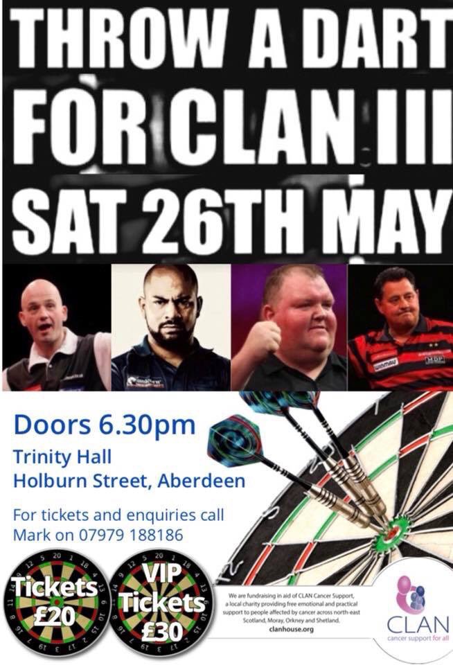Ok so 42 Sleeps until our next event Throw A Dart 🎯 For Clan III. We still have £20 tickets left so please share this with all your Darting Friends &amp; Family &amp; let’s make this our best night of Darts so far. You won’t be disappointed &amp; you will be up close with these guys.