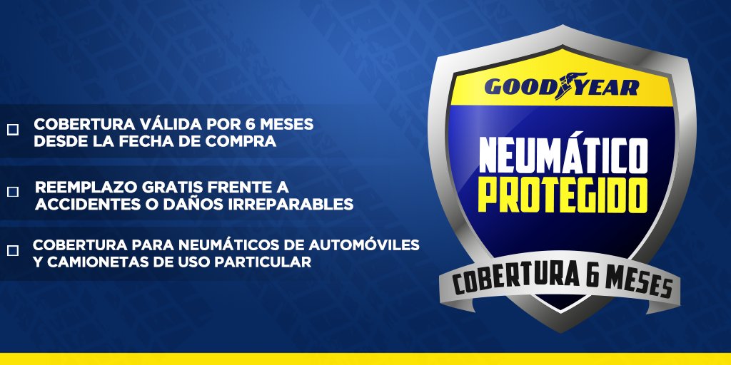 GoodyearCL's tweet photo. ¡En Goodyear nos preocupamos por tu seguridad! Cada vez que compres uno de nuestros neumáticos, te llevas la garantía absolutamente gratis. Conoce más detalles en https://t.co/tDmLsgIFDD https://t.co/Gbr2CSIpEl