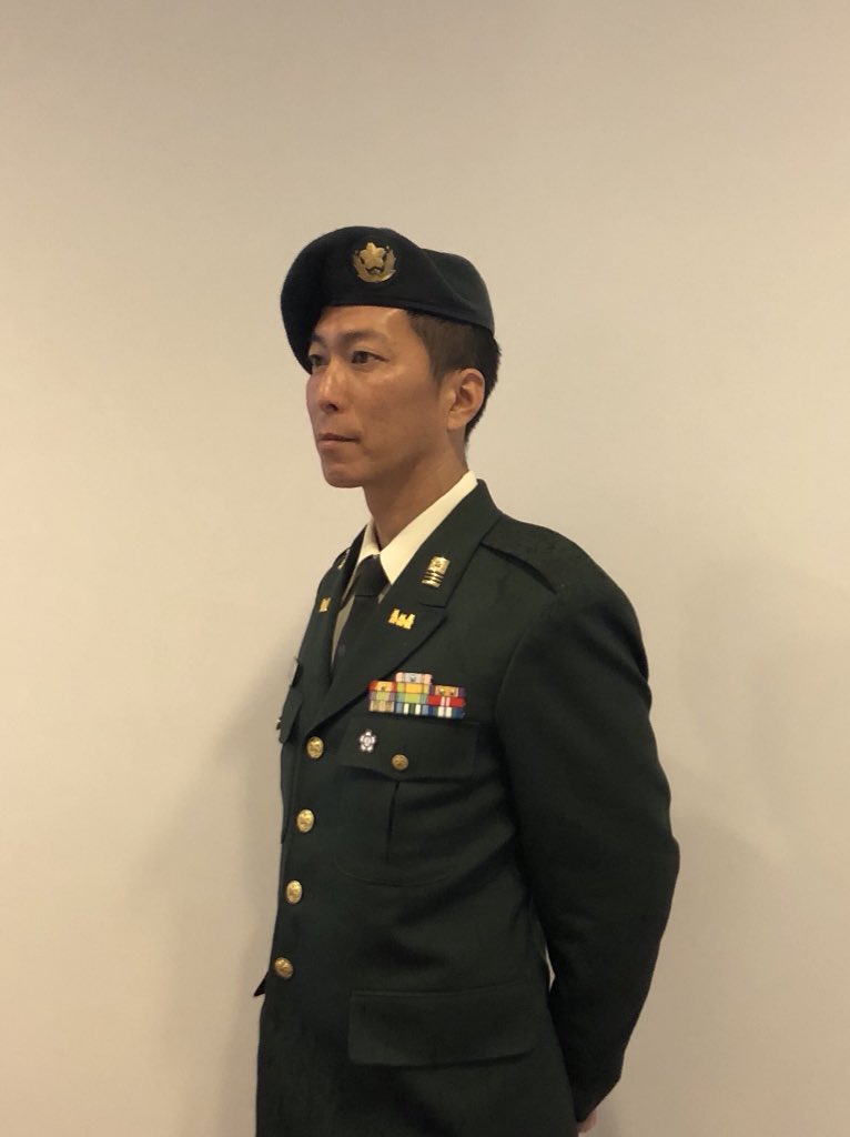 ベレー帽かぶった陸上自衛官ゲット⁉️ 凛々しい❓😃 #ベレー帽 #陸上