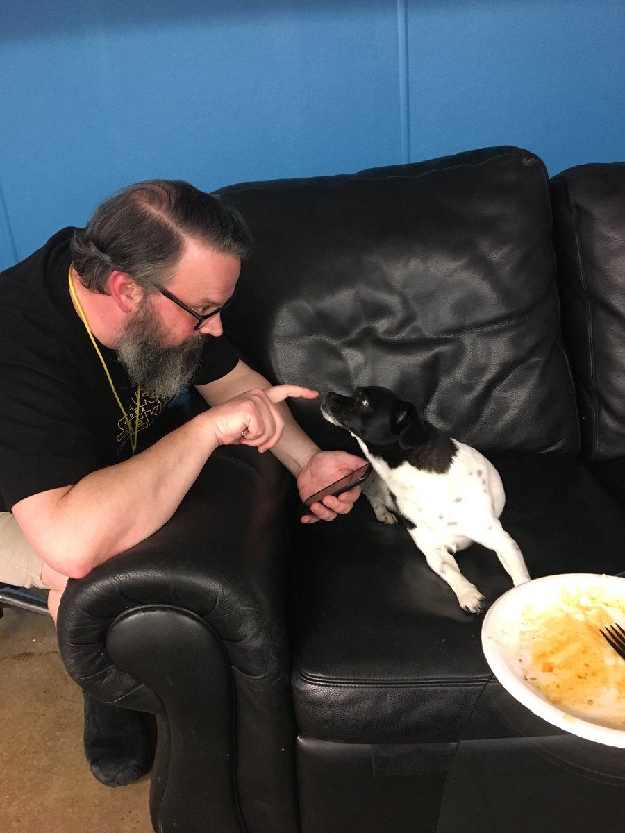 SWLouisville's tweet photo. #SWLou marketing lead @RiverCityPauly does some customer discovery for “Petflix” and “Uber for Dogs” with Arby. https://t.co/sS445wuXks