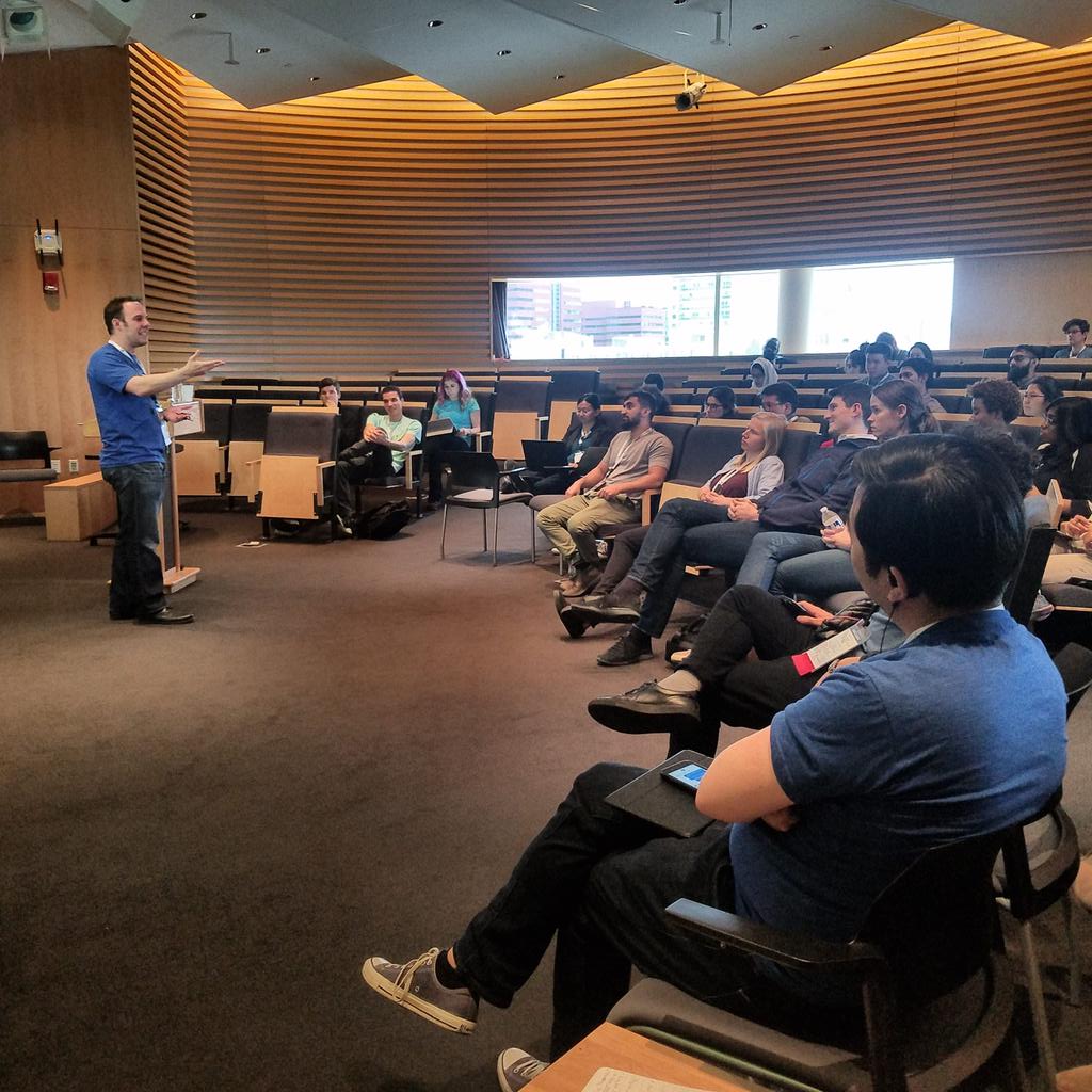 mithackmed's tweet photo. @NedMccague did a great job in the #GrandHack2018 "How to Pitch" Session. These team presentations are going to be great! https://t.co/DNIChIEvB3