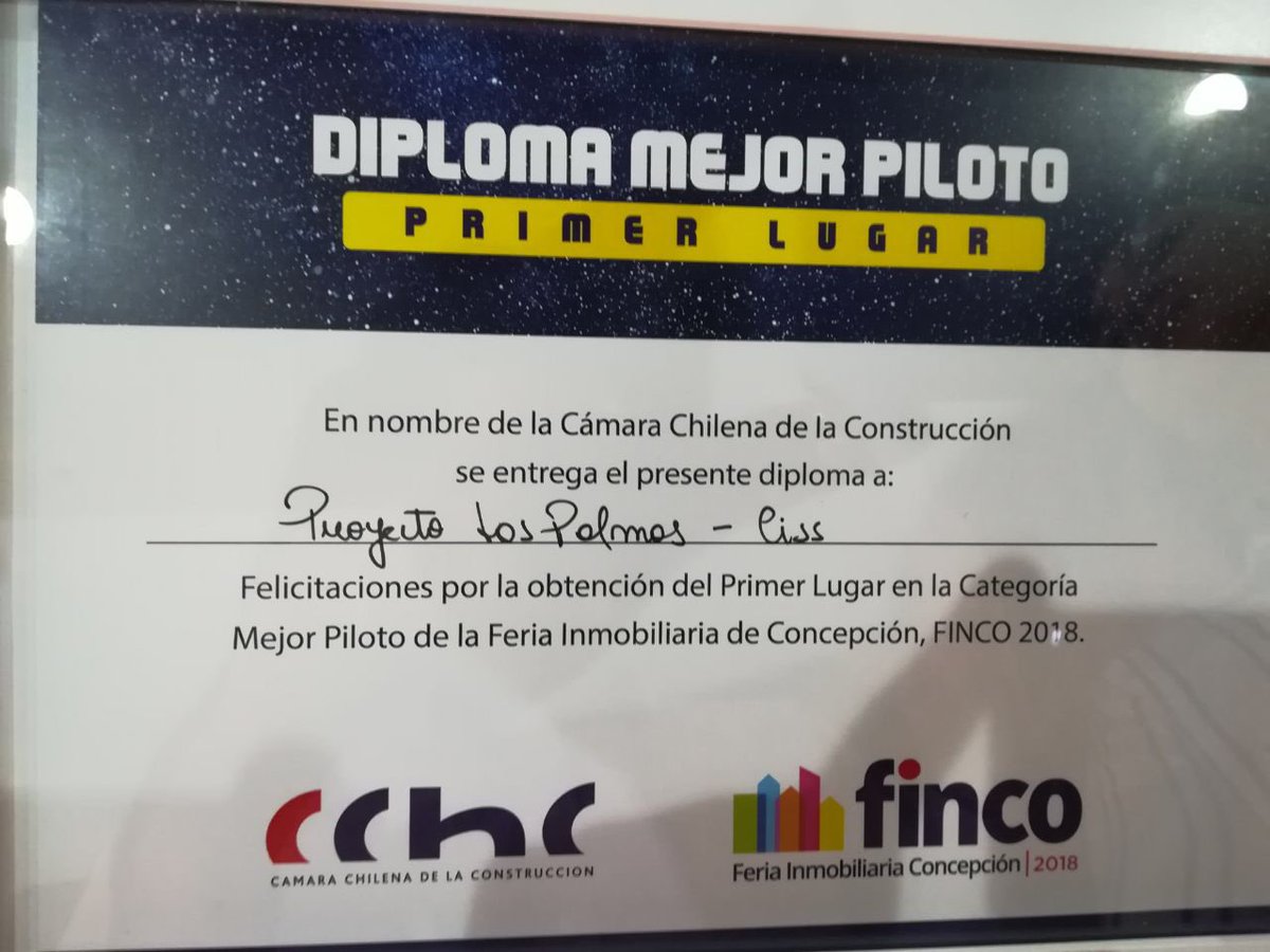 viveCISS's tweet photo. Piloto de Condominio Las Palmas es elegido como el mejor en @FincoBiobio
#Finco2018 https://t.co/xpbiXW32yA