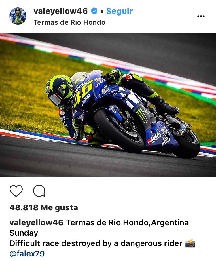 Esto no se puede defender. Lo siento pero Rossi tiene que parar ya. Acaba de publicar esto en Instagram
