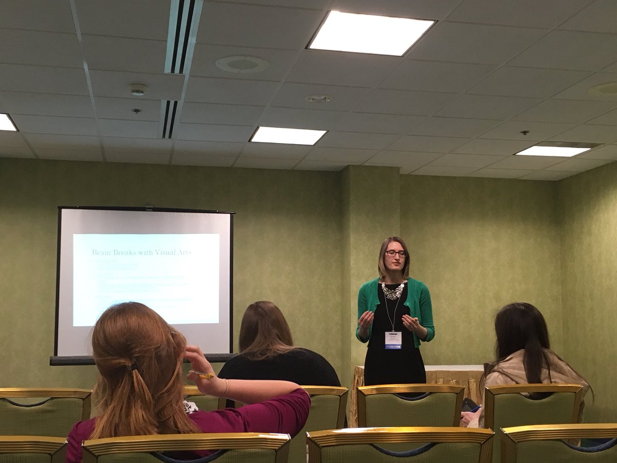 SVSUEarlyChild's tweet photo. Let’s hear it for the Arts! Brittney Davidson shared 100s of low/no cost ideas integrating art, music, &amp; theater into EC rooms #MiAeyc #SVSU https://t.co/s5jrWQqQZY
