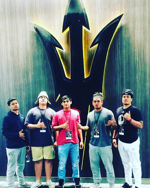 2 of our own @theRealSVHS players Polo Solomon and Jahssiah Maiava checking out @arizonastatefootball along with other vegas boys.  First stop of their Arizona college tours.  Big thanks to @DHill39 for this experience.  #nextlevel #collegebound #studentathletes