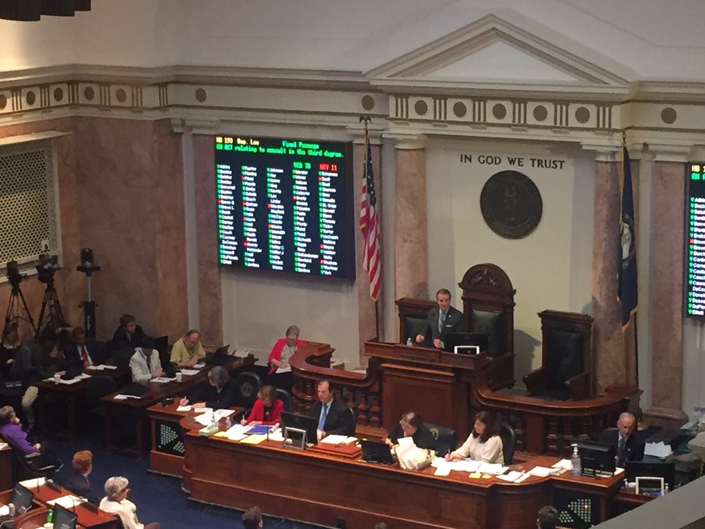FairnessCamp's tweet photo. #Breaking: #HIVCriminalization #HB193 passes on concurrence in KY House 78-11 w/ substantially improved language, lowering penalties from #ClassDFelony to #ClassAMisdemeanor & ensuring risk of transmission is consistent with epidemiological evidence. #kyga18 https://t.co/yMZsYOurAY