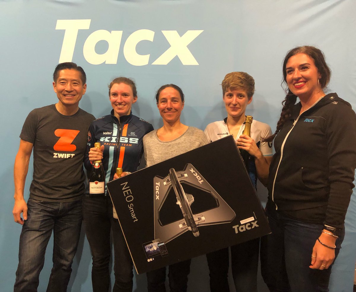 GoZwift's tweet photo. Thanks to everyone involved in tonight’s Men’s and Women’s KISS Crit Series: Europe Presented by @Tacx and to everyone who’s taken part in the series. Don’t forget to tune in to the action from North America on Saturday 21st April! https://t.co/FkMTdFBzYi