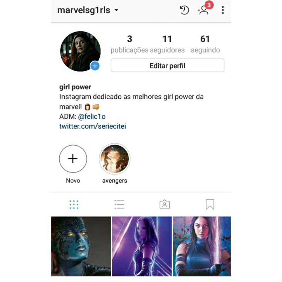 SerieCitei's tweet photo. Pessoal eu acabei de criar esse instagram em homenagem as girls power da Marvel. Peço a ajuda de você que tem e me siga e eu sigo de volta! Obrigado ��💕 

Link instagram: https://t.co/L5wFeSNG7W https://t.co/3Q041lT7tI