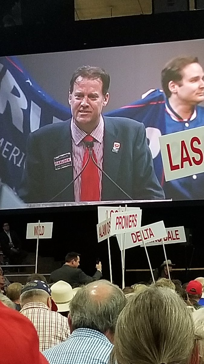 CO_CD2Delagate's tweet photo. Steve Barlock nominated for #COGov at the #COGOPAssembly. #copolitics #LeadRight #COFOPAssembly don't think he'll get on the ballot. No crowd energy. Huge @realDonaldTrump supporter but I think he's forgetting CO went for Cruz. https://t.co/LQnBhvsRi9