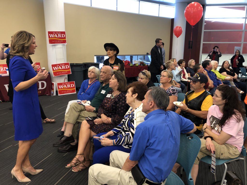 zhenryaz's tweet photo. Awesome turnout today at the Chandler Library for @AzFRW’s “Speed Date Your Candidate” event. @kelliwardaz interacted &amp; took questions from more than 150 Arizona Republicans as she continues to travel across the state sharing her conservative message with voters! #AZFRW #AZSEN https://t.co/72t4WhR4Cp