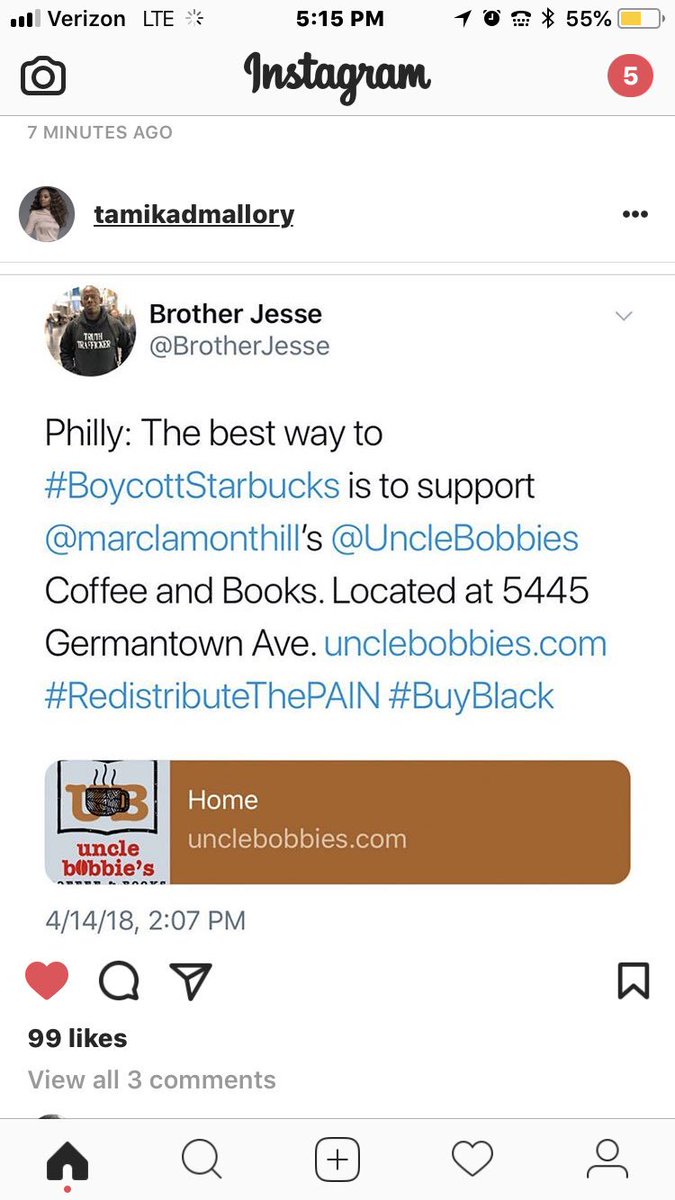 astoldbylandy's tweet photo. We already know the power of the Black dollar. #BoycottStarbucks and slide down to @UncleBobbies if youโre in Philly. #Keepyoursorry #wekeepinourmoney https://t.co/eotTjMSxtb