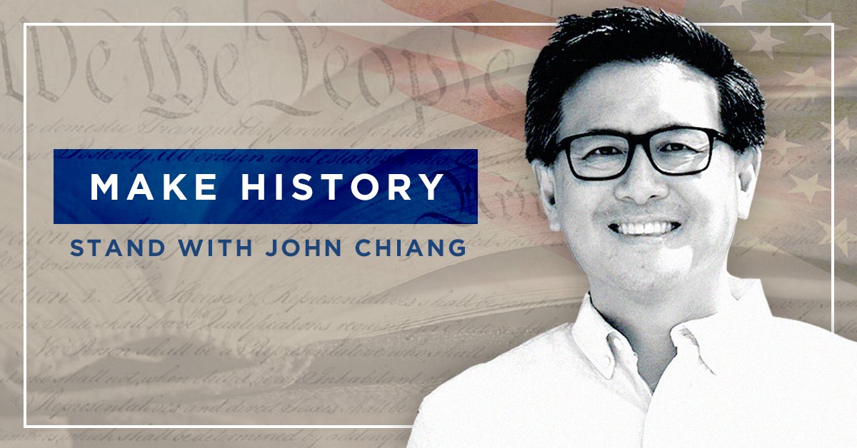 JohnChiangCA's tweet photo. Let’s. Make. History. John Chiang will be the first Asian-
American Governor of California! Stand with me and let’s make
a change! #CAgov https://t.co/tHLqtX68Qv