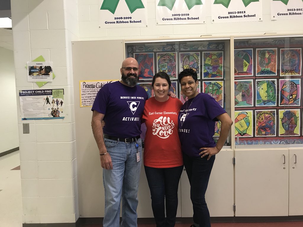 Had to take a minute to recognize the amazing Wonder Twins who help keep <a href="/EastGarnerES/">East Garner Elementary School</a> running smoothly. Thank you for all that you do every day, both for students AND teachers! 💪🏻💚💜 <a href="/oanderson2016/">Odessa Anderson</a> @OneGratefulMrC <a href="/WCPSSTeam/">Team WCPSS</a> #APWeek2018
