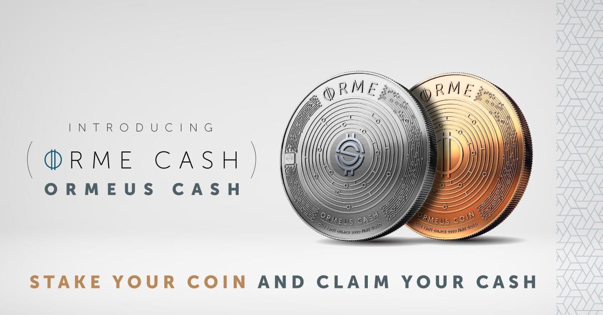 Hold onto Ormeus Coin, get 1 new Ormeus Cash for every 1 Ormeus Coin held in your Back Office or wallet. Details in the Back Office.