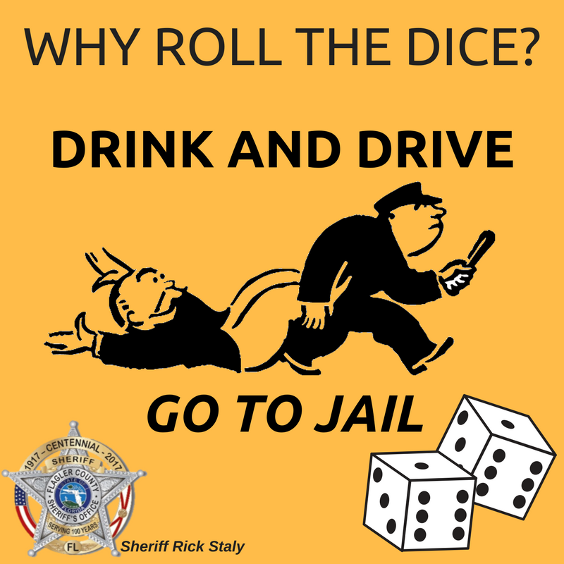 When you get arrested for a DUI you can not use a 'get out of jail free card' and driving under the influence could end up costing you more than you ever imagined. This is not a game! Drive sober! #FlaglerCountySheriffsOffice #DriveSoberOrGetPulledOver