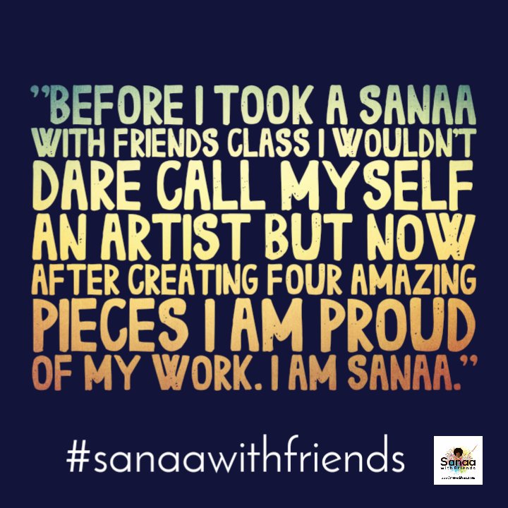 Sanaawfriends's tweet photo. "Before I took a #sanaawithfriends class, I wouldn't dare call myself an artist BUT now after creating four amazing pieces, I am proud of my work. I AM SANAA."
#iamsanaa #art #paintnight #painting #art #boston #swfevents #bostonevents https://t.co/E7zD2XvrIy