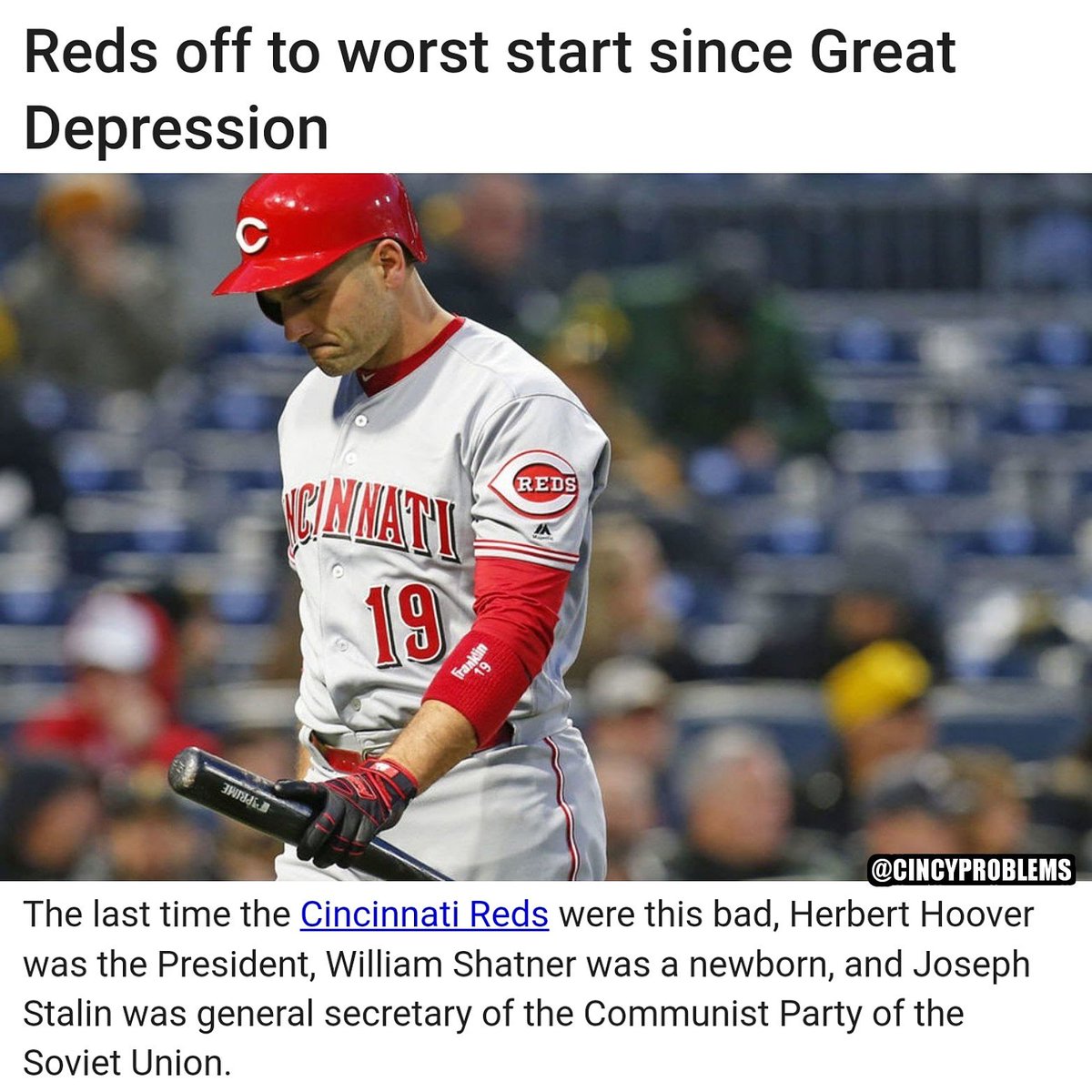 CincyProblems's tweet image. 2-12. The #Reds worst start since 1931. 😑 #CincyProblems