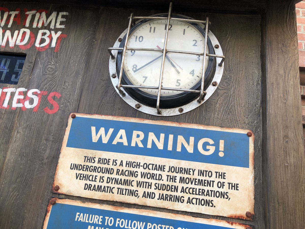 thrillgeek's tweet image. Warning ⚠️ signage for #FastFuriousRide