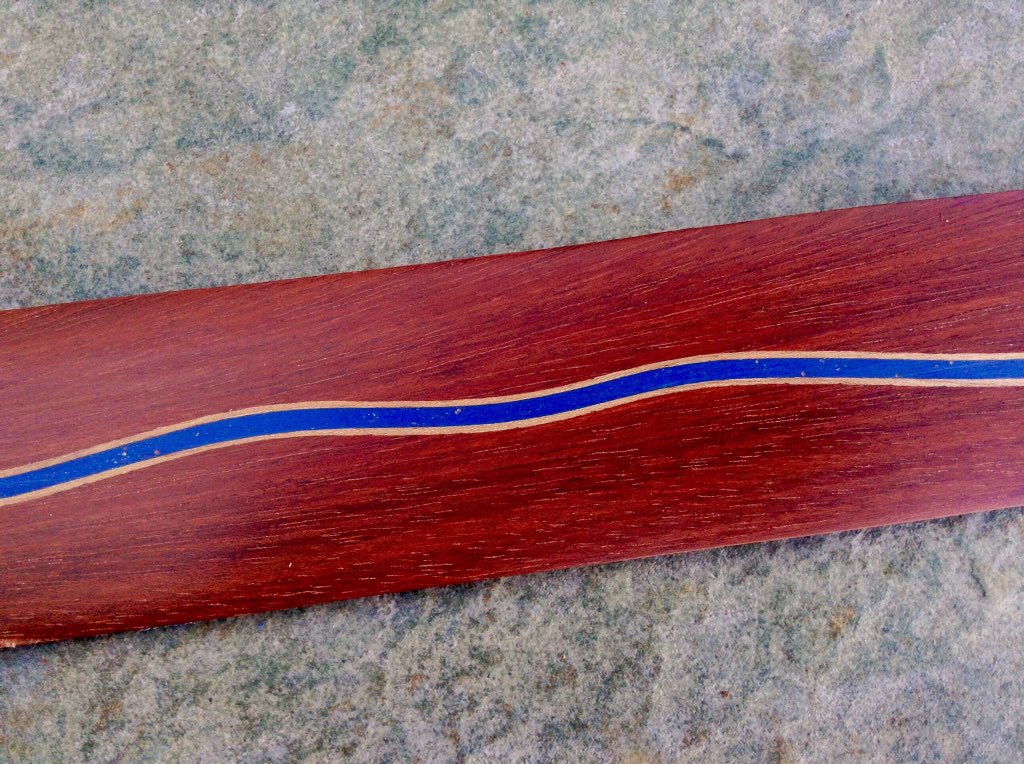 New stock, bloodwood with a blue resin stripe with birch borders. Will be used for pendants for a fundraiser for the House of Norway syttende mai celebration. #handmade #Maker #makersgonnamake #Norway #Norge #syttendemai #houseofnorway #woodworker