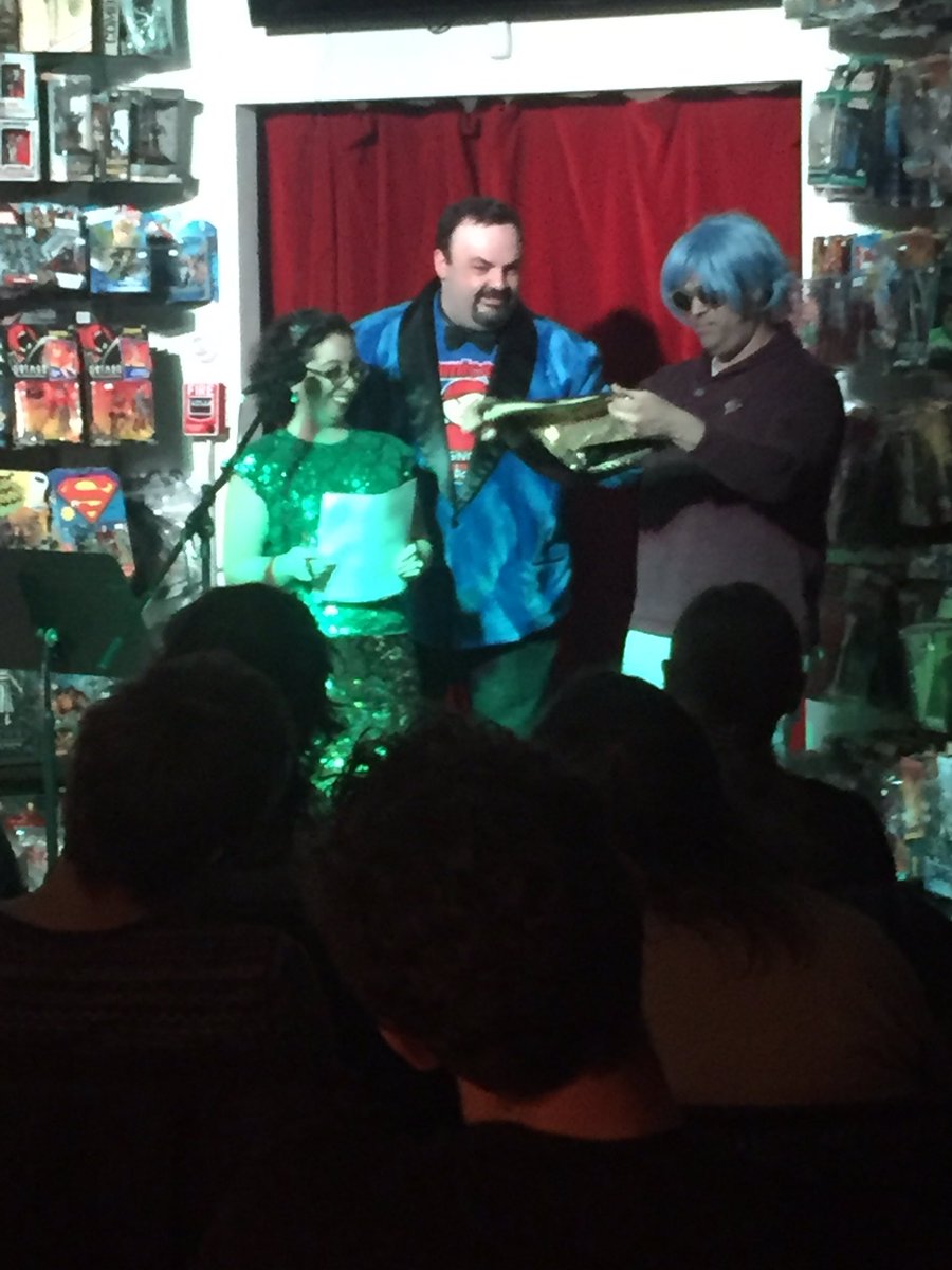 EMMcGrath's tweet image. New hairdos and hot pants at Fan Fiction Theater. @ComicaziLadies @Comicazi #funlist