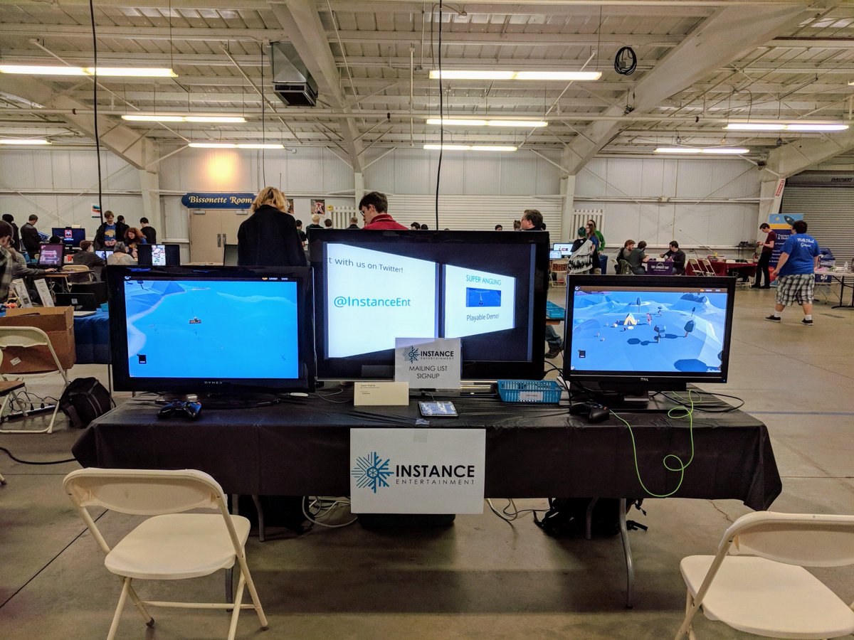 InstanceEnt's tweet photo. What a day ... so many players came to our booth today! We thank everyone that made it out to try new games from local developers. Here are two photos from the Champlain Games Festival today.  @VT_CGF #cfgvt #btv #indiedev #gamedev https://t.co/X8hF8sxyFt