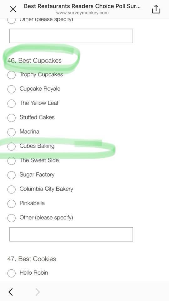 TresLecheria's tweet photo. Oh, look! If you’re a fan of our #cupCubes and think they’re the best mini-cakes in town, please give us a vote in the Best Cupcake category in @Seattlemag 's Best Restaurants of 2018! You may also vote “other” and write our name in for Best Bakery & Best Desserts 😉 LINK IN BIO https://t.co/6S64pA4Ksr