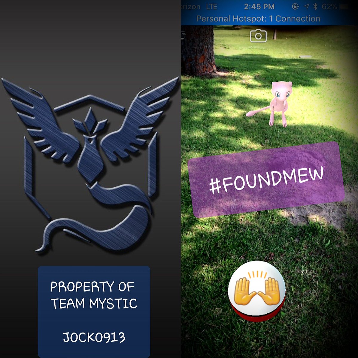 Legendary_Raidz's tweet photo. @LegendryRaidzTM  #Grindin Congrats 2 POGO Trainer #JOCKO913  for Completeing and Capturing her 1st  @mewpokemon4 .!  @NianticLabs @TheSilphRoad @trnrtips @PokemonGOHubNet @PokemonGoApp  #FoundMew https://t.co/POfzAcOEG7