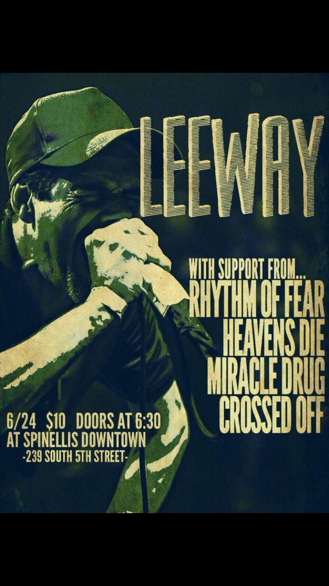 miracledrugband's tweet image. Just Announced! 6/24 Louisville w: Leeway @rofcrossover @HeavensDie  and Crossed Off #leeway #spinellis #louisvillehardcore #miracledrug