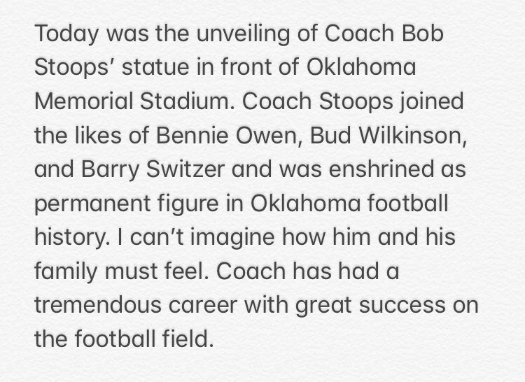 CoachBrianLepak's tweet photo. I know it’s a little late but I wanted to express my gratitude for @OU_CoachStoops - huge impact on my life #SaluteToStoops #Boomer https://t.co/n2Pq2yHp8Y