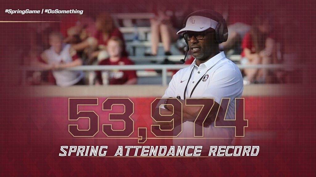 FSUFootball's tweet photo. Thank you #Noles fans! What a crowd. https://t.co/Vz388WuJLr