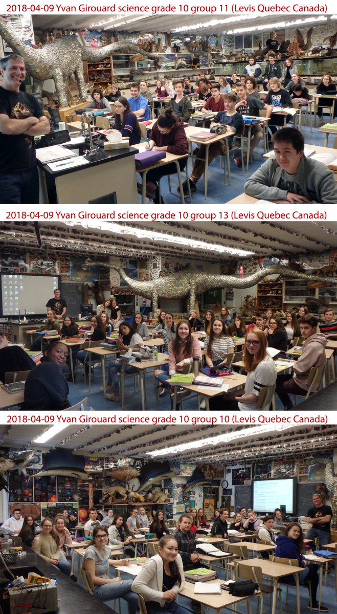 My 3 groups of students in my school class. Levis Quebec, Canada  Mes 3 groupes d'élèves dans ma classe de science. Lévis Québec Canada