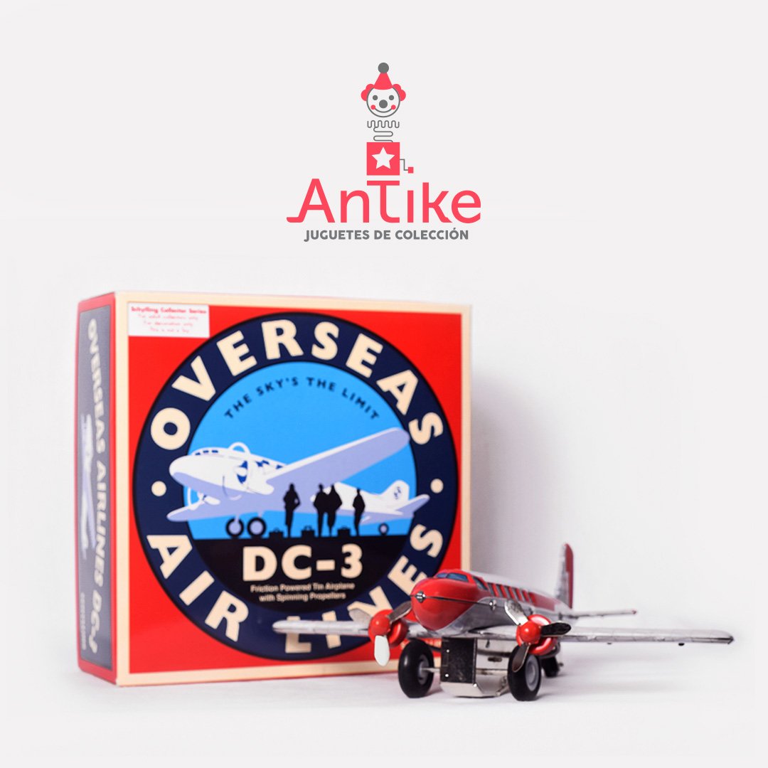 Avión Overseas DC-3 de Juguete
Marca Schylling, de 26x20cm, fricción, nuevo, origen chino, cuenta con caja original.
antiketoys.com/products/av-10…
#colección #juguetes #vintage #antiketoys #toys4life #elregaloideal #juguetesdecolección #juguetes #classics #aeroplanetoy #avióndejuguete