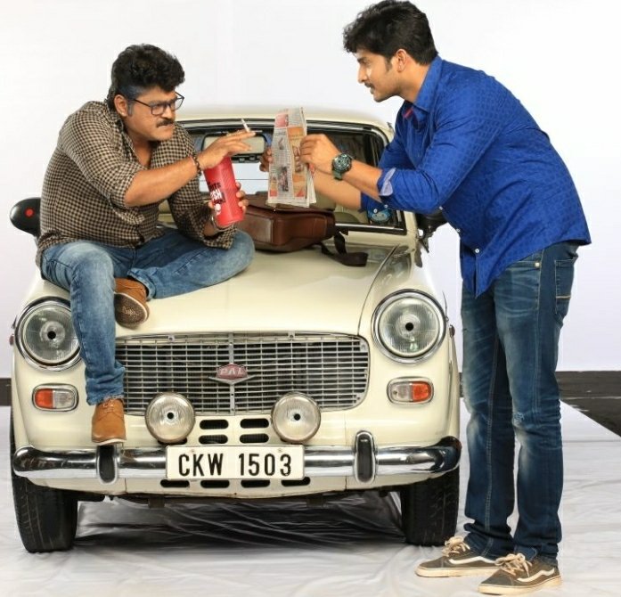 snchitra's tweet photo. We are excited to share a sneak peak from the #photoshoot our debut movie #PremierPadmini that we have ventured into. Jaggesh Shivalingappa and #Pramod in action. #ShrutiNaiduChitra https://t.co/r2jg7ymZdY