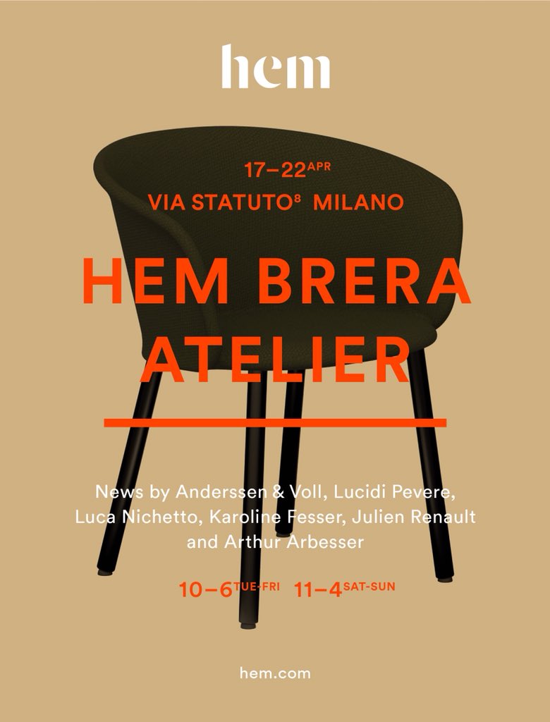 Come visit us in Milan this week for Salone del Mobile! We’ll reside in Brera, at via Statuto 8! #SalonedelMobile #MilanDesignWeek2018