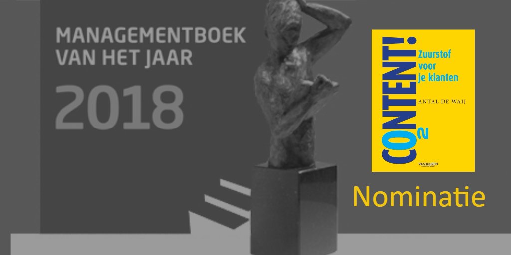 Nog vier dagen tot 19 april. Mijn boek is genomineerd als managementboek van het jaar. Lees hier de laatste recensie! 'Deze ‘Dikke Van Dale’ van de content laat zien hoe breed, complex en impactvol content is.' buff.ly/2EEo4Sm #marketing #communicatie #digital