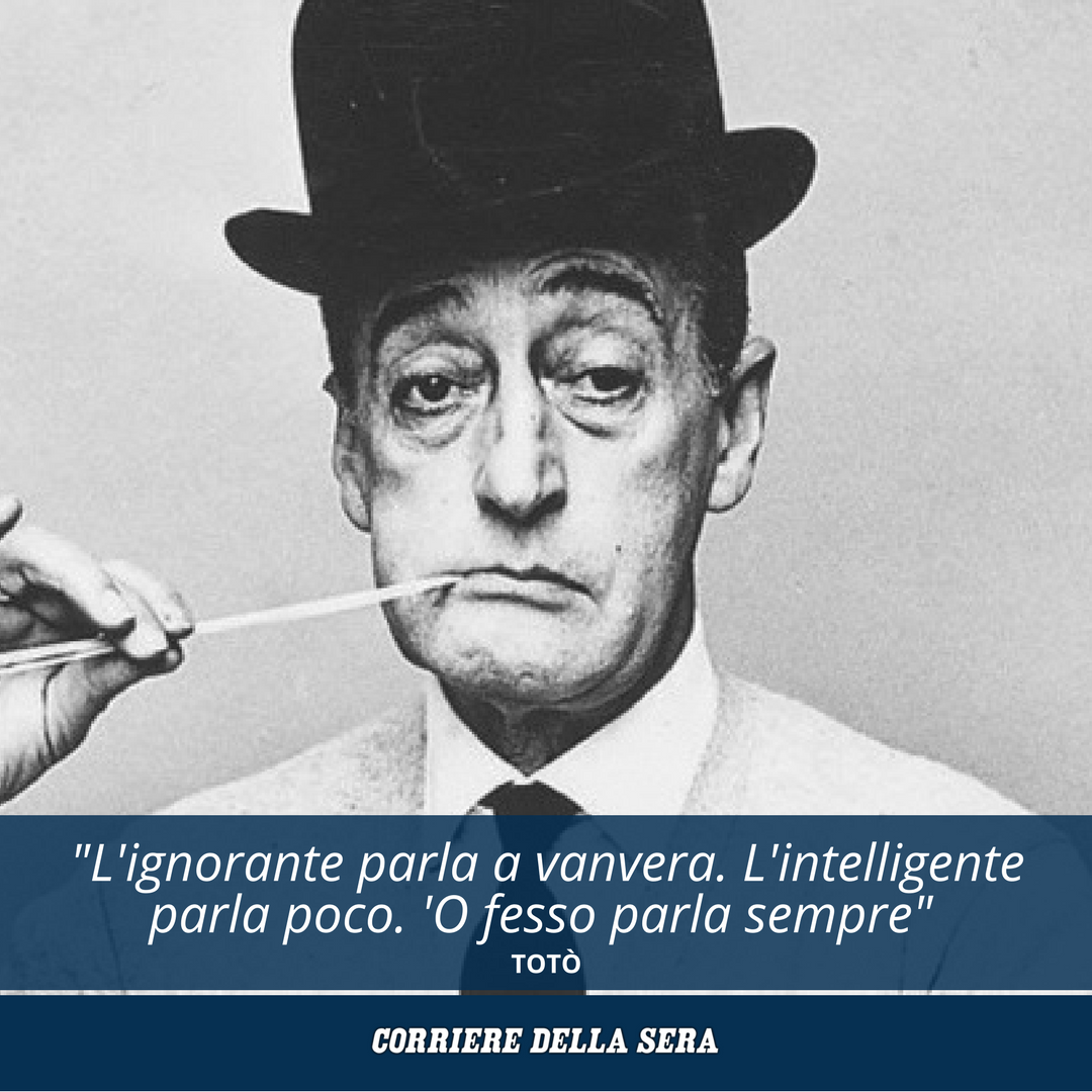 Corriere's tweet photo. Il 15 aprile 1967 moriva il grande, grandissimo, #Totò. Difficile ricordarlo con una frase sola. Noi abbiamo scelto questa. E voi? Quale battuta o film ricordate con maggior piacere? #corrieredellasera https://t.co/H4BotiTRiP