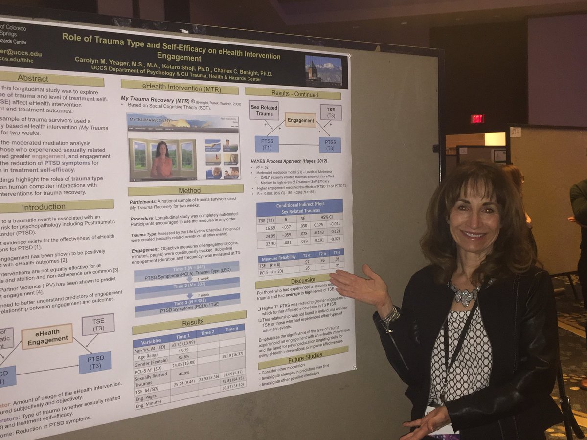CeSolution's tweet photo. #APATECH2018 Sexual trauma increases #engagement with #PTSD #eHealth Intervention https://t.co/7Y8na7uyE2