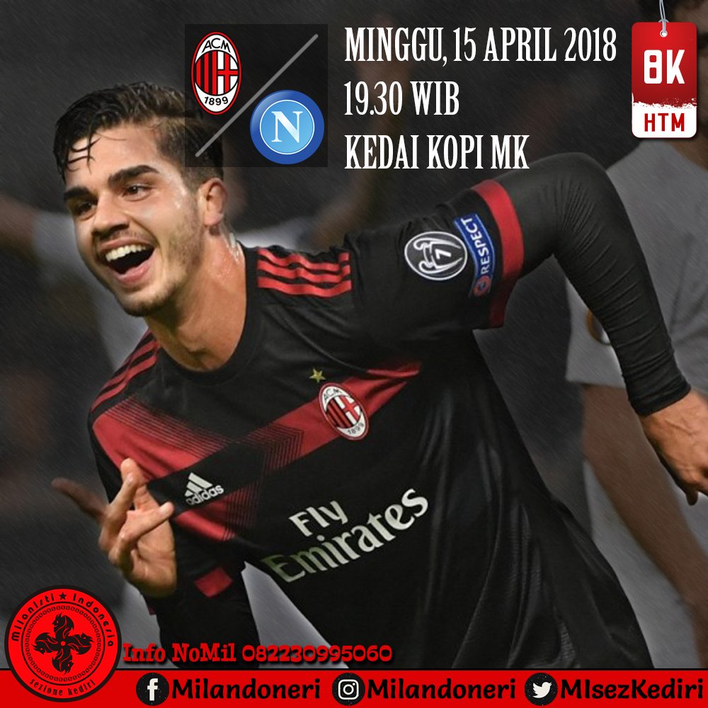 MIsezKediri's tweet photo. #NoMil #Milandoneri
AC MILAN vs Napoli
🗓 Minggu, 15 April 2018
🕜 19.30
📌 Kedai Kopi MK
💰 8k
cc. @infomilan1899 https://t.co/Leu31XNWFc