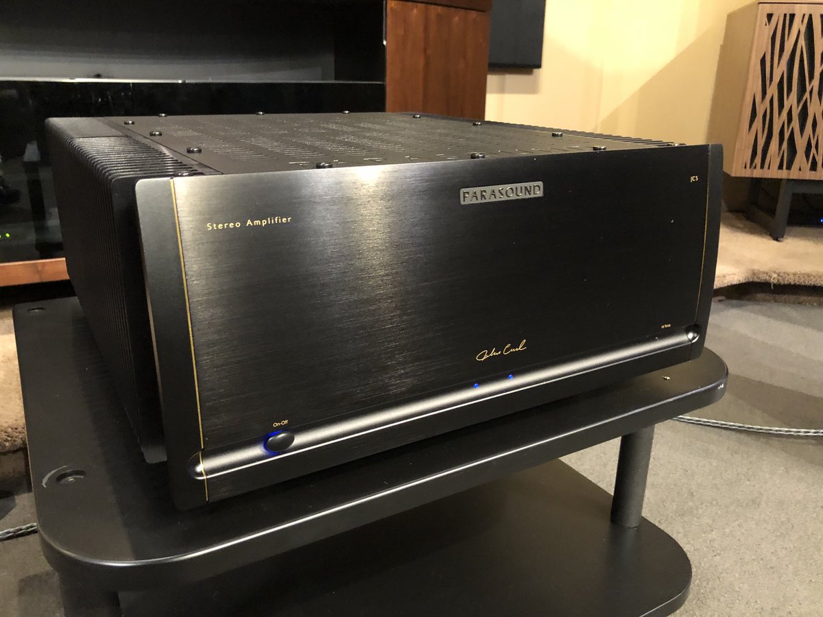northcoastaudio's tweet photo. We can finally reveal the mystery amp we were using for our Magnepan 30.7 event: the new John Curl designed Parasound JC5! Just revealed at Axpona. 600x2 @ 4 ...absolutely gorgeous sound! $5995 #parasound #JC5 #parasoundhalo #axpona2018 #magnepan https://t.co/Ik5IZU4sgm