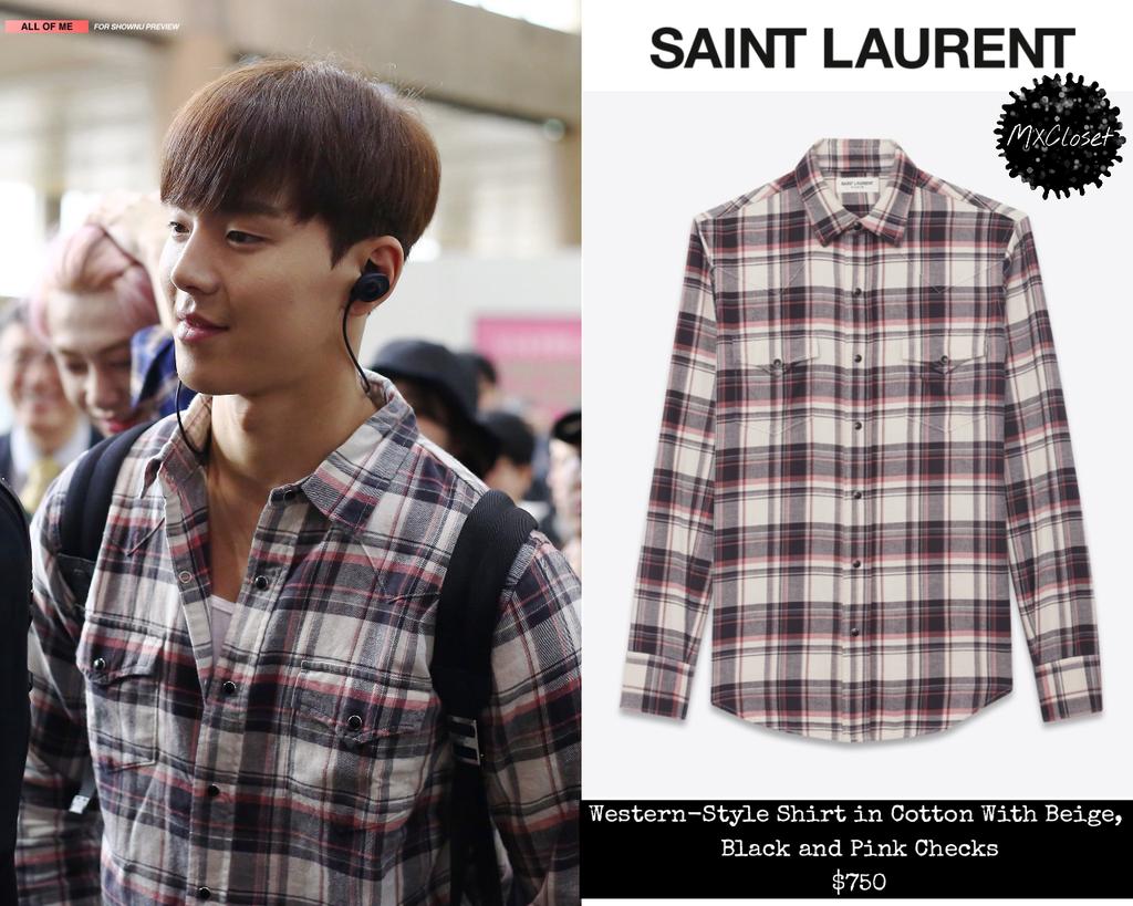saint laurent checked shirt
