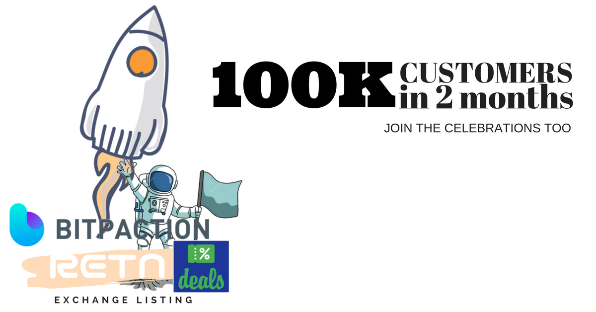 Celebrating 100 thousand validated members of RETN Deals in 2 months. So many people can’t go wrong. Thank you for being part of the family. Get more rewards and more discounts on RETN Deals this week. retn.co