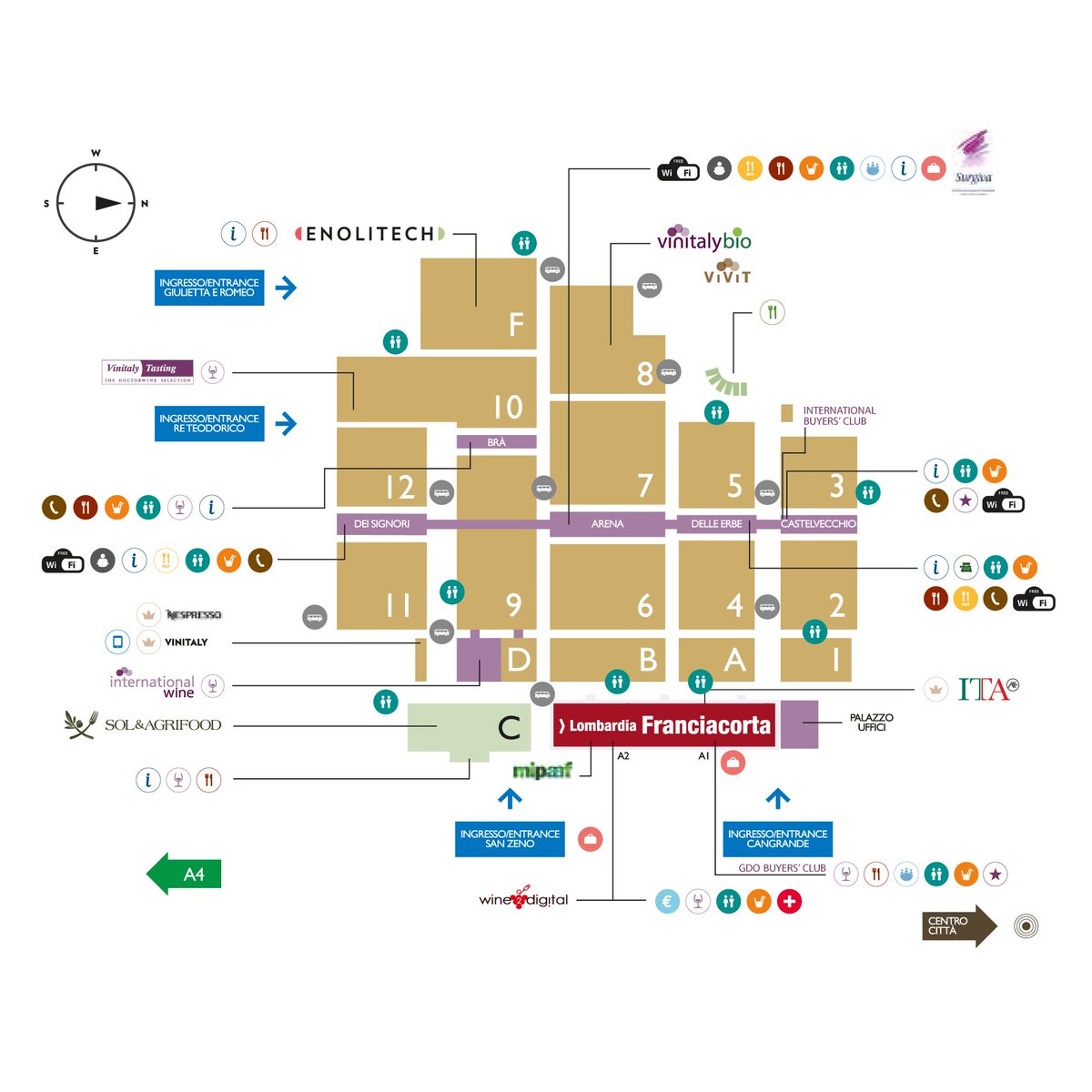 Franciacorta's tweet image. #Vinitaly2017: tutto è pronto per dare il via a quattro giornate di degustazioni!
Ecco la mappa generale e quella del Palaexpo Regione Lombardia, dove è collocata l'Area Franciacorta.