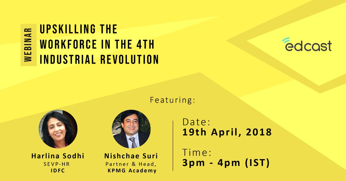 EdCast's tweet photo. Are you enabling #BeFutureReady in the true sense? Find out on 19th April at 3pm IST with @HarlinaSodhi & @Nishchae
Register for webinar here: https://t.co/dCnvnsSs1E https://t.co/aXdUn5Ix34