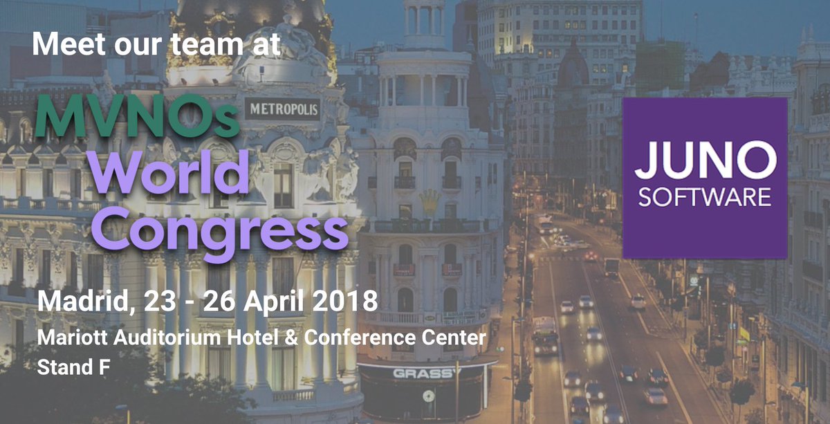 juno_software's tweet photo. Will you attend this year's #MVNOSW in Madrid? Catch us at Stand F and learn how our telco software solutions can help your MVNO business. https://t.co/cuwo5zp4Vu https://t.co/ZEJT1X4OWm