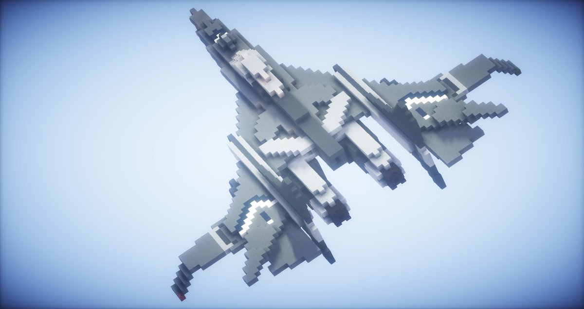 ズヴェズダ Fs 1 航空宇宙戦機 Sfに出てきそうな戦闘機を作ってみました 特に何も考えずに作ってたら結構いい感じのが出来ちゃった Minecraft