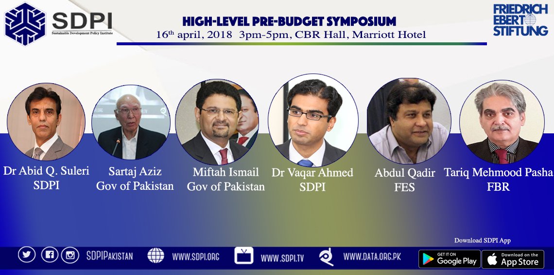 SDPIPakistan's tweet photo. Our distinguished guests for tomorrow's seminar on high level Pre-Budget Symposium. Join us at 3pm at Marriott. Also keep yourself updated with hashtags #PreBudget2018 and #Budget2018 https://t.co/dtfiaqziqW